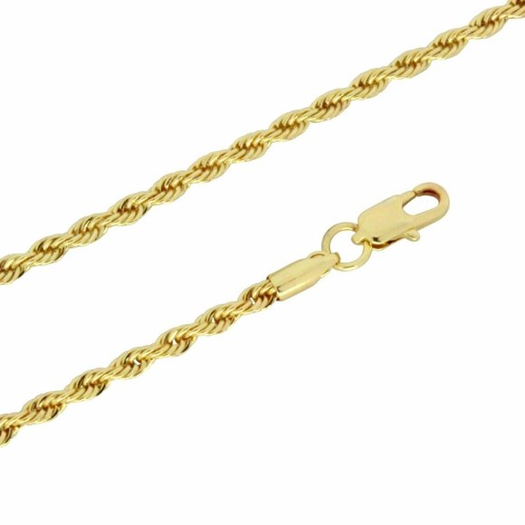 14k Gold 3mm 20" Rope Chain - Picture 1 of 2